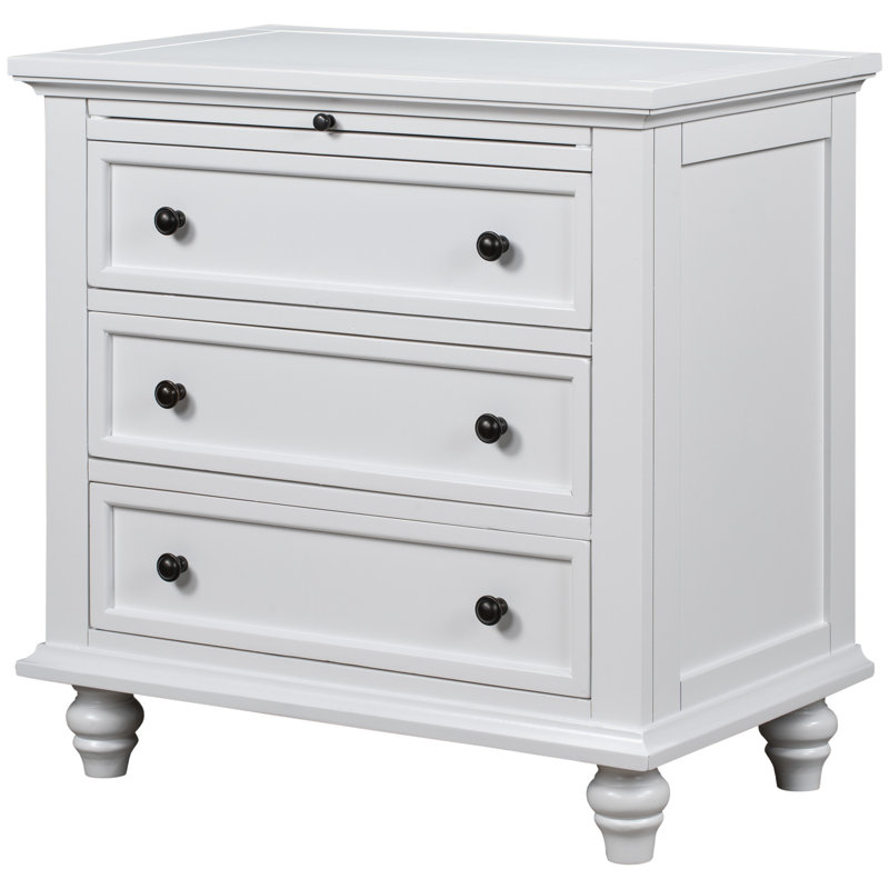 3 armoires en blanc - intérieur spacieux pour la vie organisée Table de bout Ustyle avec plateau escamotable, Blanc