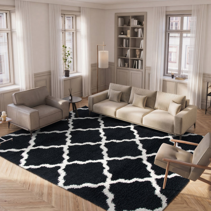 Flagg Hill Sgd-Dallas Shag Performance Geometric Rug, Rectangle 3' X 5'