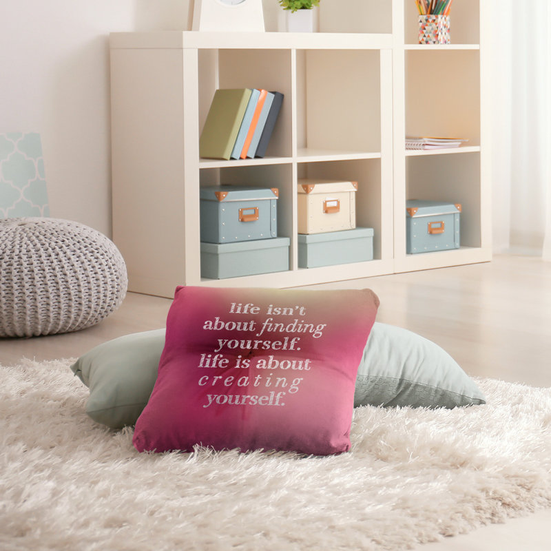 Coussin intérieur / extérieur Créant vous-même, Lueur rose, 26 po x 26 po