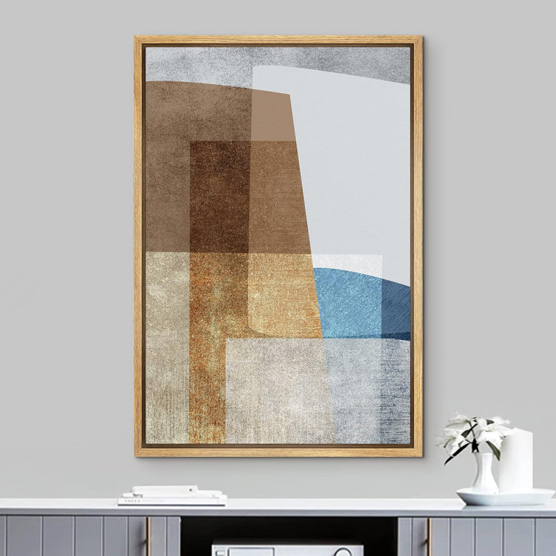 Illustration de style abstrait moderne de style Mid-Century, H 36 po x l 24 po, Naturel