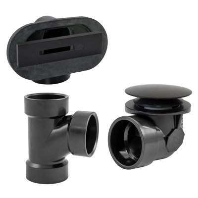 1-1/2" Coarse Thread Tip-Toe Bathtub Drain Trim with Linear Overflow Cover, Sch. 40 ABS fittings