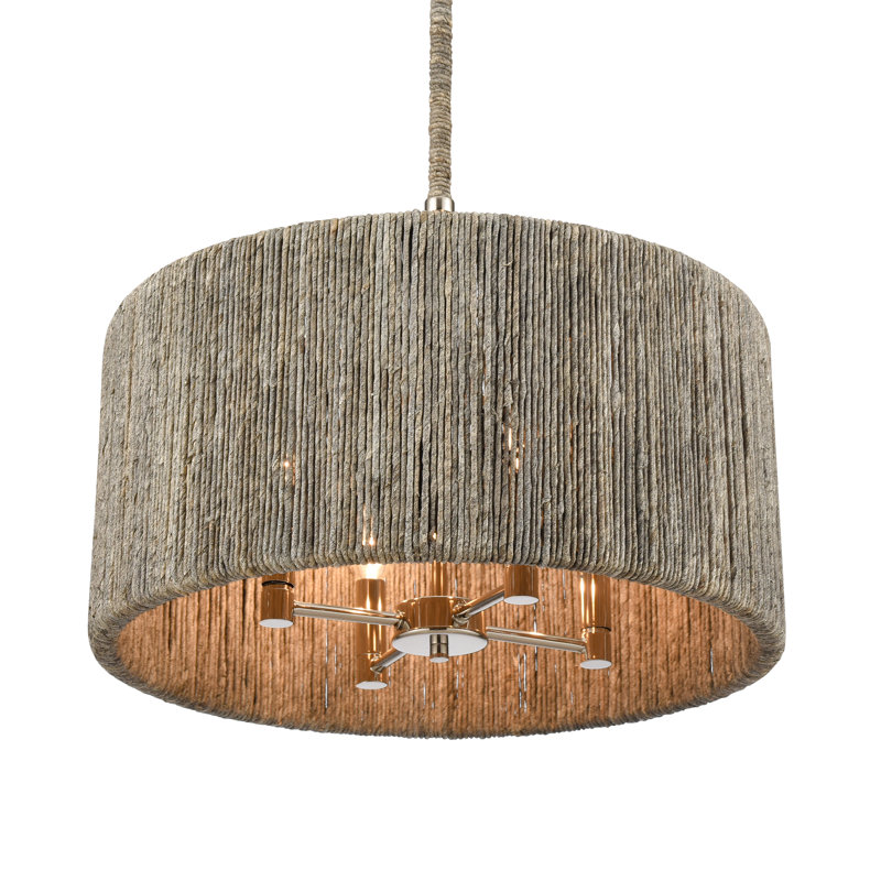 Abaca 18'' Wide 4-Light Chandelier - Polished Nickel