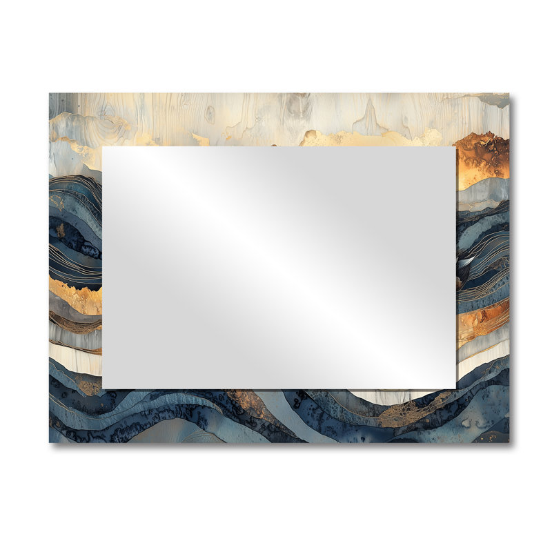«Ducks Family At The Lake Landscape I» - art mural miroir animal canard - imprimé sur métal, 30 po x 40 po