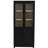 74.5" High Mid - Century Style Bookcase With Glass Doors, Metal Handles And Easy Cleaning For Study Display Cabinet Tempered Doors Living Room