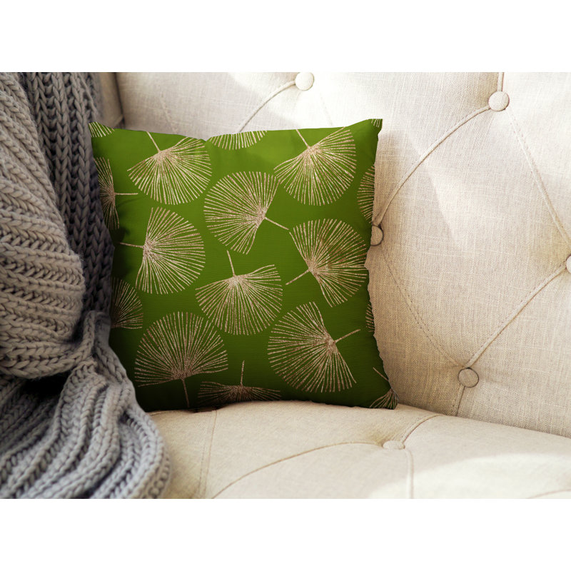 Coussin intérieur / extérieur Joba Dandilion, L 17 po x H 17 po, Chartreuse / or