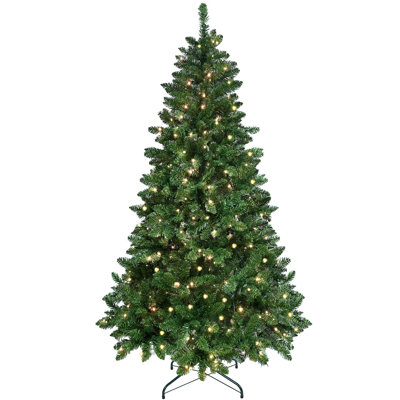 Arbre de Noël 6 pi avec 300 lumières DEL RVB contrôlées par le Wi-Fi, 751 pointes en PVC, 38 fonctions d'éclairage, synchro musicale, structure à charnières et support en métal - arbre des Fêtes contrôlé par une application intelligente