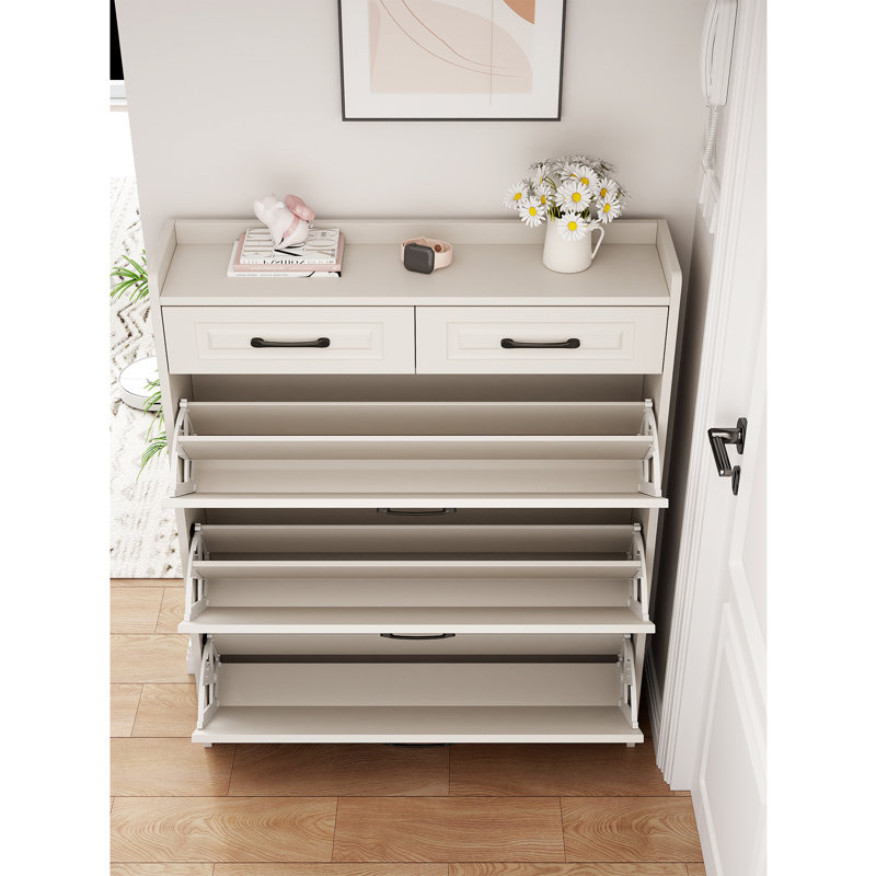 Armoire à chaussures pour le vestibule avec 3 portes et 2 tiroirs, armoire à chaussures autoportante pour le vestibule