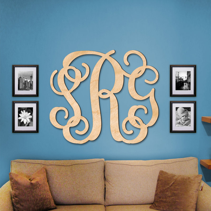 Ensemble de 2 décorations murales personnalisées 3 lettres, H 15 po x l 18 po, Oui