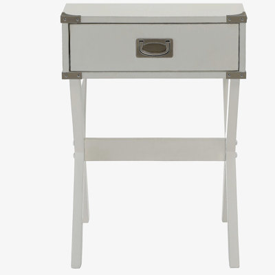 White 1-drawer End Table