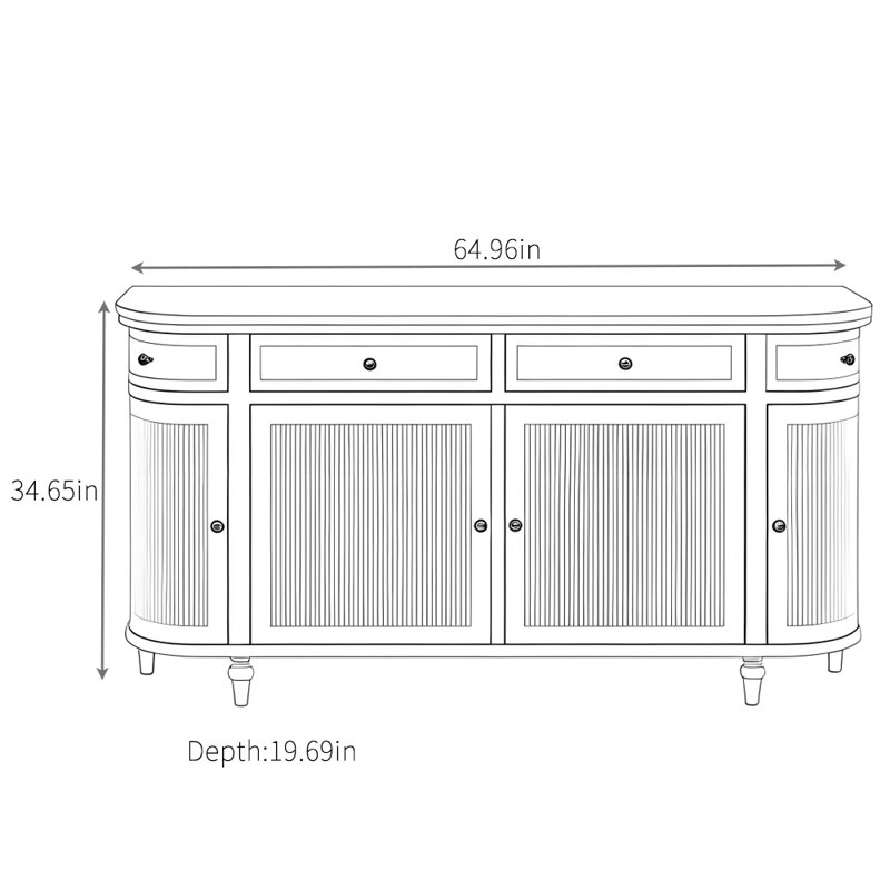 Buffets simples à quatre portes, Blanc