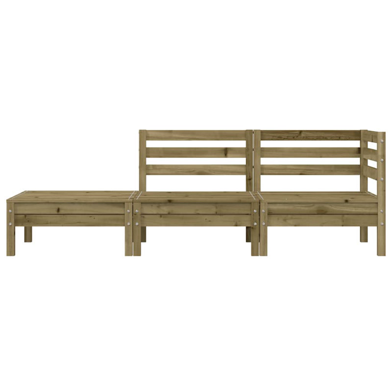 Ailish 190.5cm Wide Wood Patio Sofa, Dark Brown