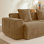 Harrison Armless Sofa Velvet- Brown