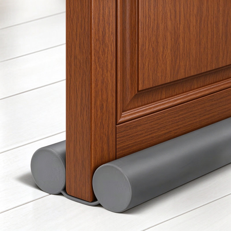 Adjustable Door Draft Stopper, 2" Foam Sweep for 32"-36" Doors,2Pack, Gray, Gray