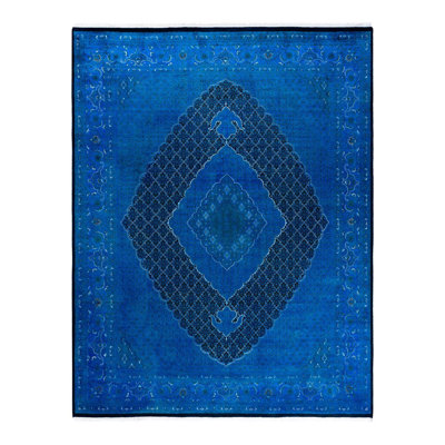 Navin One-of-a-Kind 8' 2" X 10' 4" New Age Wool Area Rug Blue