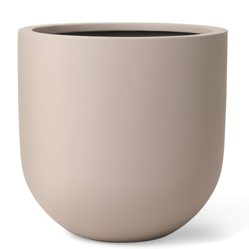 Arco 12"D Fiberstone Planter - Taupe, Sand Gray, 12" H x 12" W x 12" D