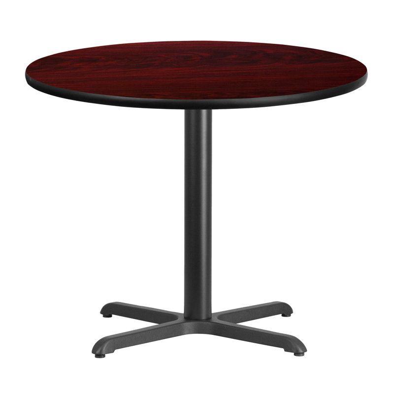 Plateau de table rond en stratifié Carrus, H 31,13 po x l 36 po x P 36 po, Acajou