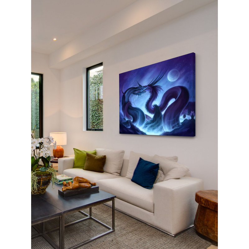 « dragon combat » par "jonas jödicke, reproduction d’art sur toile tendue, H 24 po x l 29 po