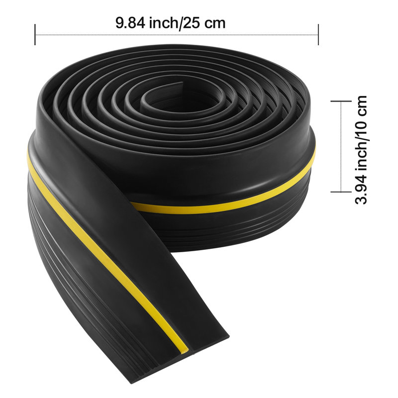 Bande de seuil de porte de garage universelle 12 pi avec adhésif - joint de fond en PVC noir résistant aux intempéries
