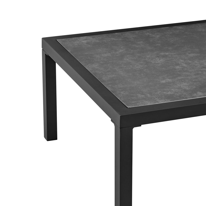 Ensemble de meubles de patio 4 pièces en aluminium, Noir