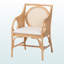 Fauteuil Hotaru en rotin avec coussin d'assise rembourré