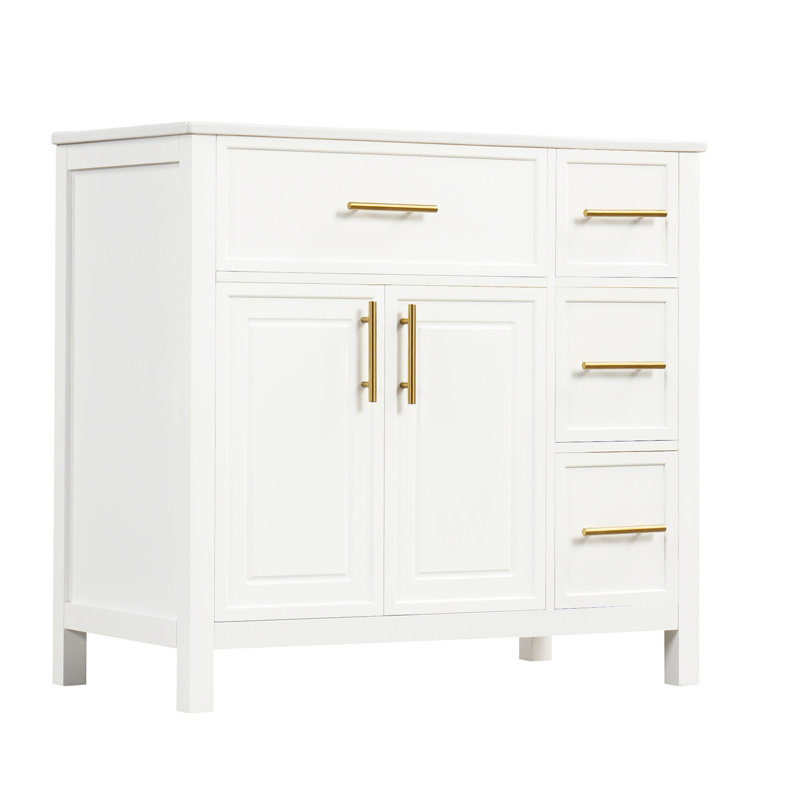 Meuble-lavabo élégant avec rangement spacieux et fabrication durable, Blanc