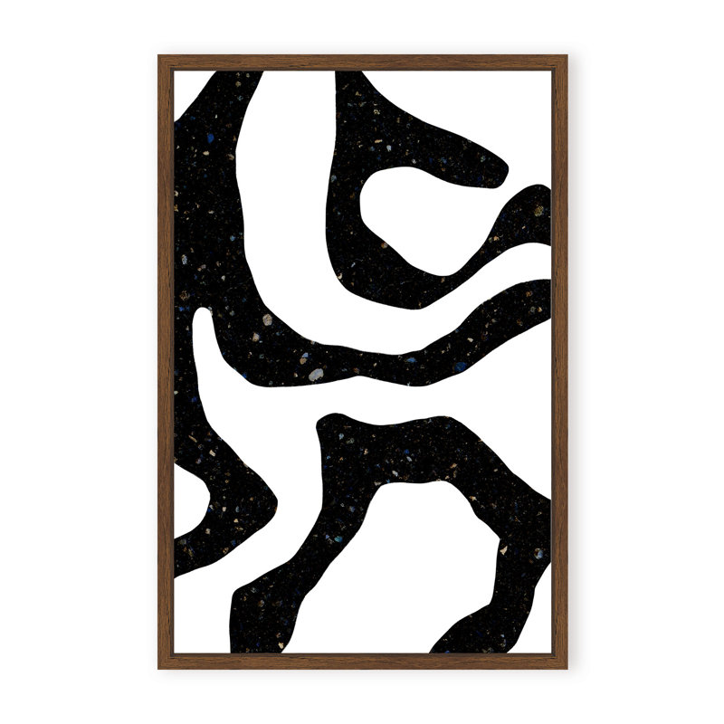 Abstract Black Gems by  - Picture Frame Painting on Paper, Black, 24" H x 16" W x 1.125" D, Framed Print