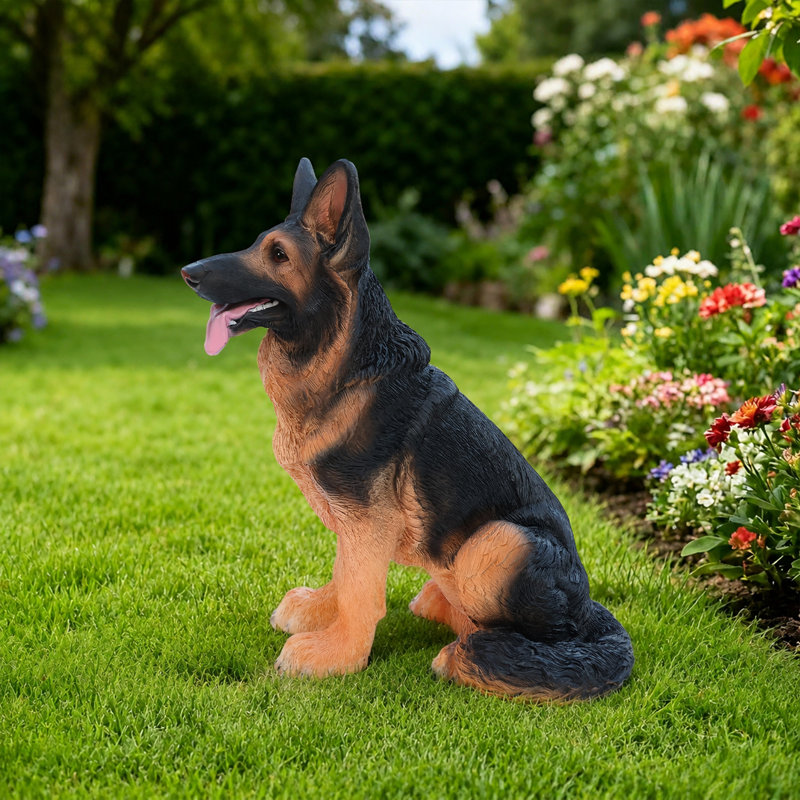 Lifelike German Shepherd Dog Statue