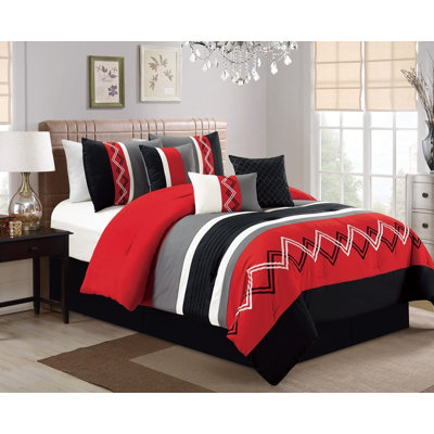 Microfiber Modern & Contemporary 7 Piece Comforter Set