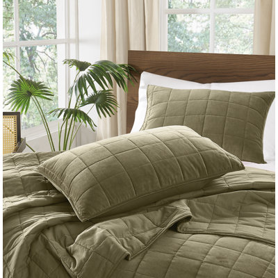 Ensemble de courtepointe en velours de coton matelassé Brooklyn