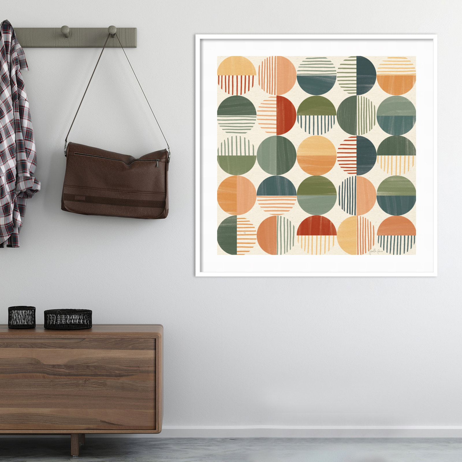 Born To Roam Pattern II, White, 41" H x 41" W x 1" D