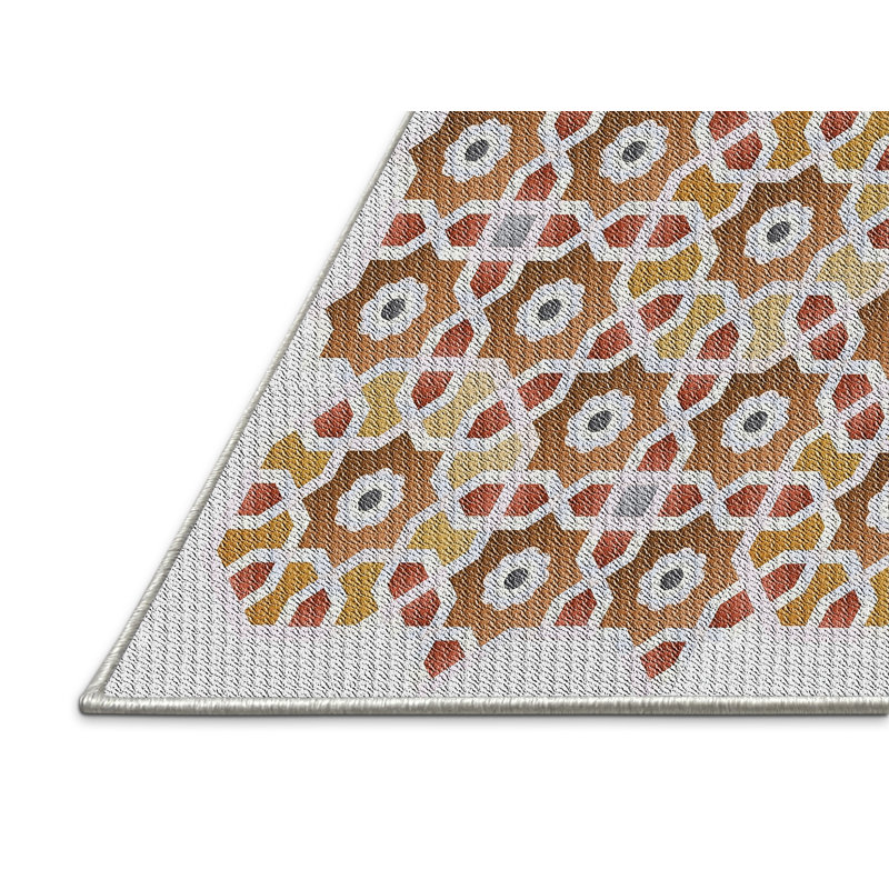 Tapis brun/gris tissé à la machine, Rectangle 5 pi x 7 pi