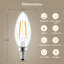Ampoule candélabre DEL 5W E12, lumière chaude 2700K, ampoules à intensité variable (ensemble de 6)