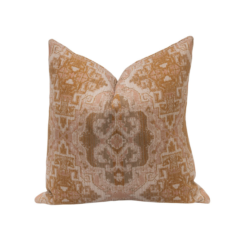Accent Pillow In Wells Velvet Blush, Blush Jacquard Damask