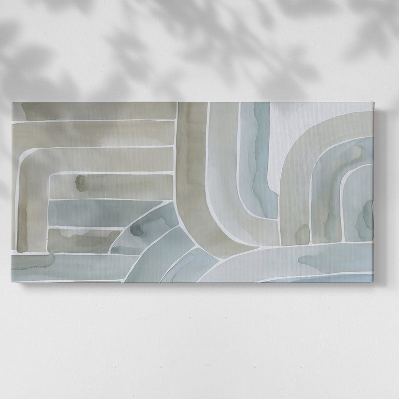 Estuaries II - Toile tendue avec châssis encadré - Prêt à être accroché, H 21 po x l 41 po, Doré