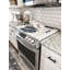 Couvercle de cuisinière en bois blanc au fini ivoire doux - plateau de comptoir de cuisine en nouilles avec poignées, convient à la plupart des cuisinières à gaz et électriques - Brandt Works USA-87748361