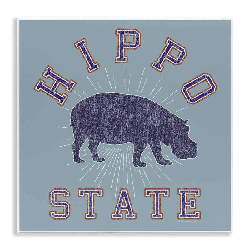 Art mural hippopotame de style universitaire par Spirit Animals / Life Is High