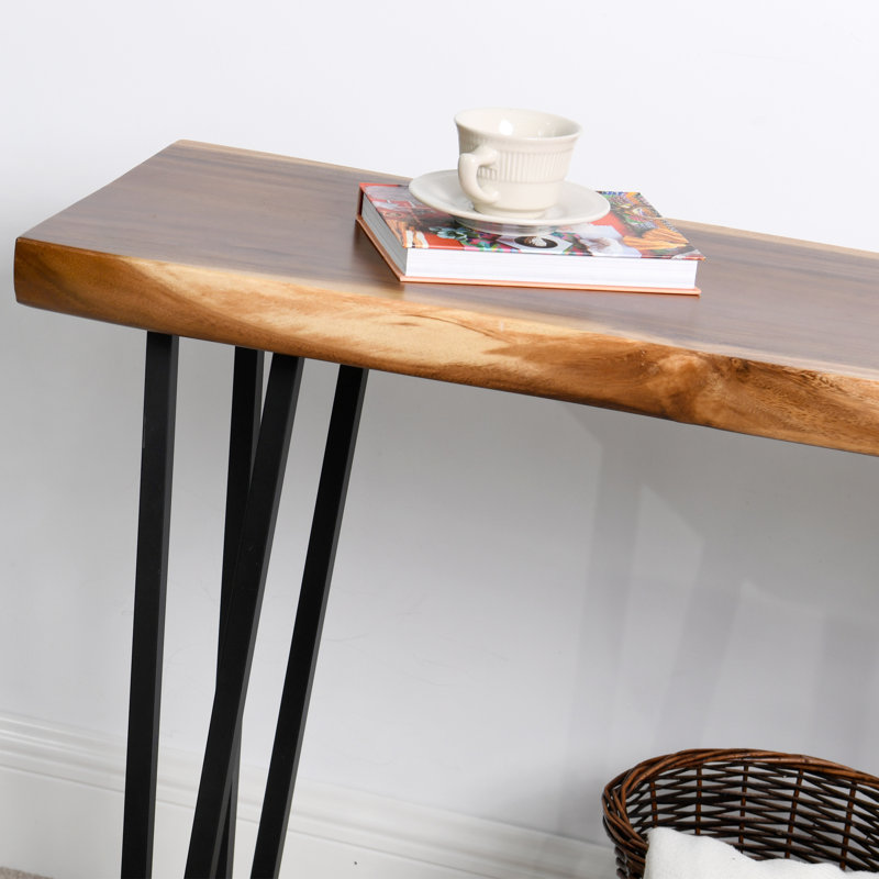Solid Wood Top Console Table, Walnut, 81.3cm H x 99.1cm W x 33cm D