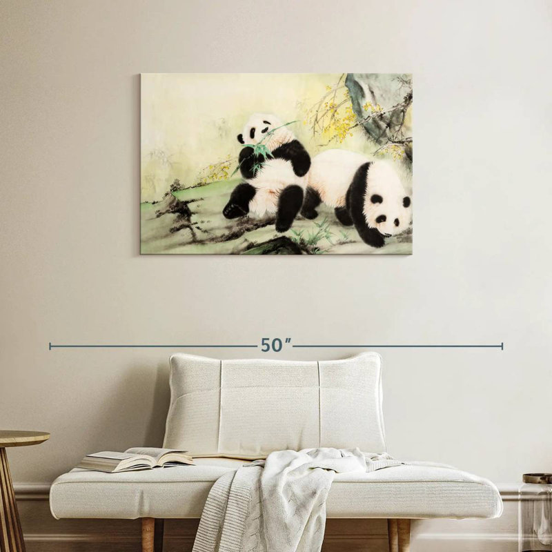 Belles Pandas chinoises, H 24 po x l 36 po