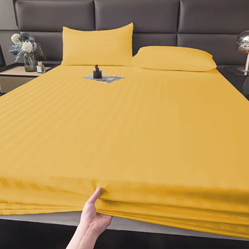 Microfiber Luxury 40cm Deep Fitted Sheet, Kingsize (5'), Ochre