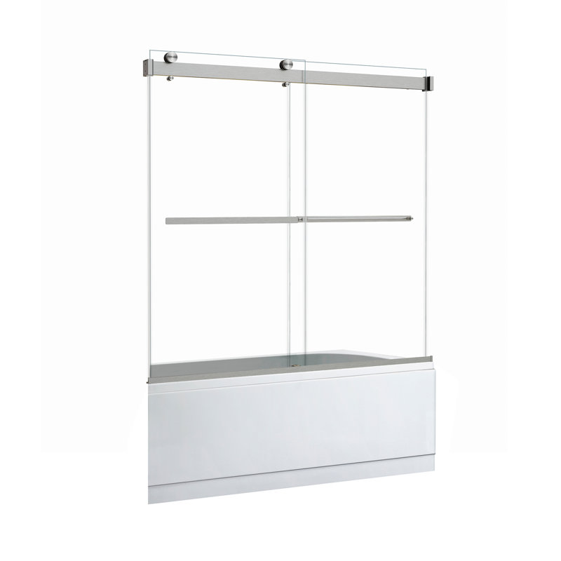 Porte de baignoire sans cadre 60 "x H 58", Nickel