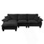 Canapé modulaire modulaire, canapé en forme de L avec conception de voilier, 1 repose-pieds mobile et 2 coussins moelleux, chenille confortable pour la vie en appartement-129611868-129611869