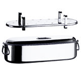 Fish Cooker with Grill and Lid 17.72" - 1 Piece - Stainless Steel