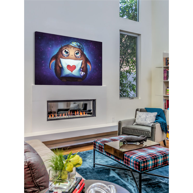 Cute Monster 1 Piece Wrapped Canvas Wall Art, 61 cm H x 91 cm W
