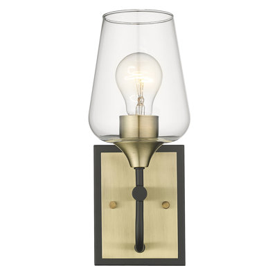 Meuble-lavabo 5 lumières en nickel poli 5 po avec verre transparent.