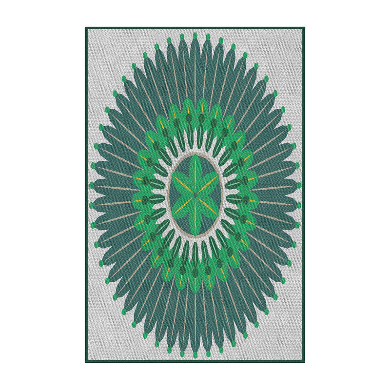 Laine tissée à la main orientale et polyester turquoise/vert/gris Tapis décoratif, Rectangle 7 pi x 10 pi