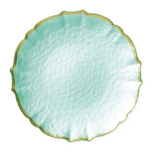 Green Hammered Style Glass Dinner Plate Chargers 12.5 Round Lot of 4  Flawed