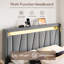Base de lit tapissier moderne avec lumières DEL RVB, station de charge et tête de lit géométrique à oreilles-1235960720-1235960748