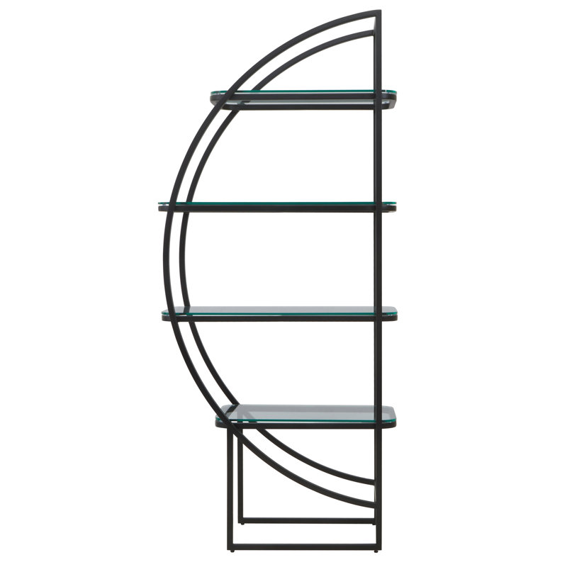 180cm H x 80cm W Stainless Steel Bookcase, Matte Black
