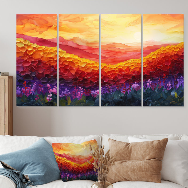 Ensemble de salon Chumbley - Rainbow Wall Art, H 32 po x l 64 po