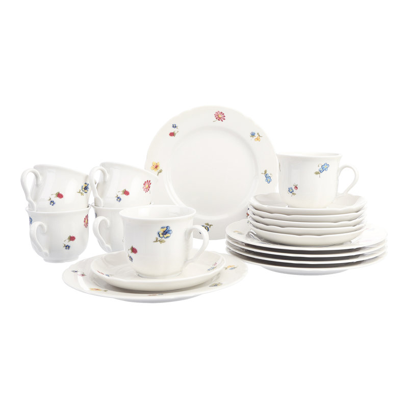 Marie-Luise Flower Sea 18-Piece Dinnerware Set, Service For 6